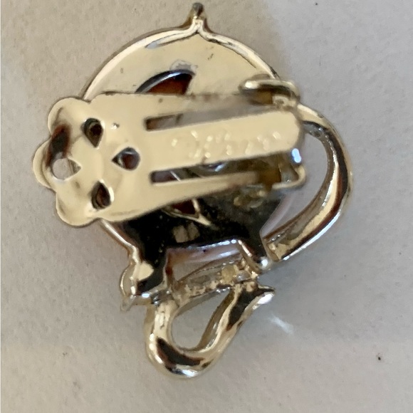 Vintage Mid-Century Coro Moonglow Confetti Milky Pink Flower Clip Earrin… - Picture 9 of 10